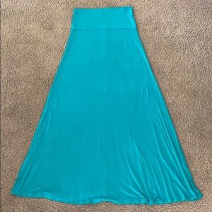 Green High-Waist Maxi Skirt